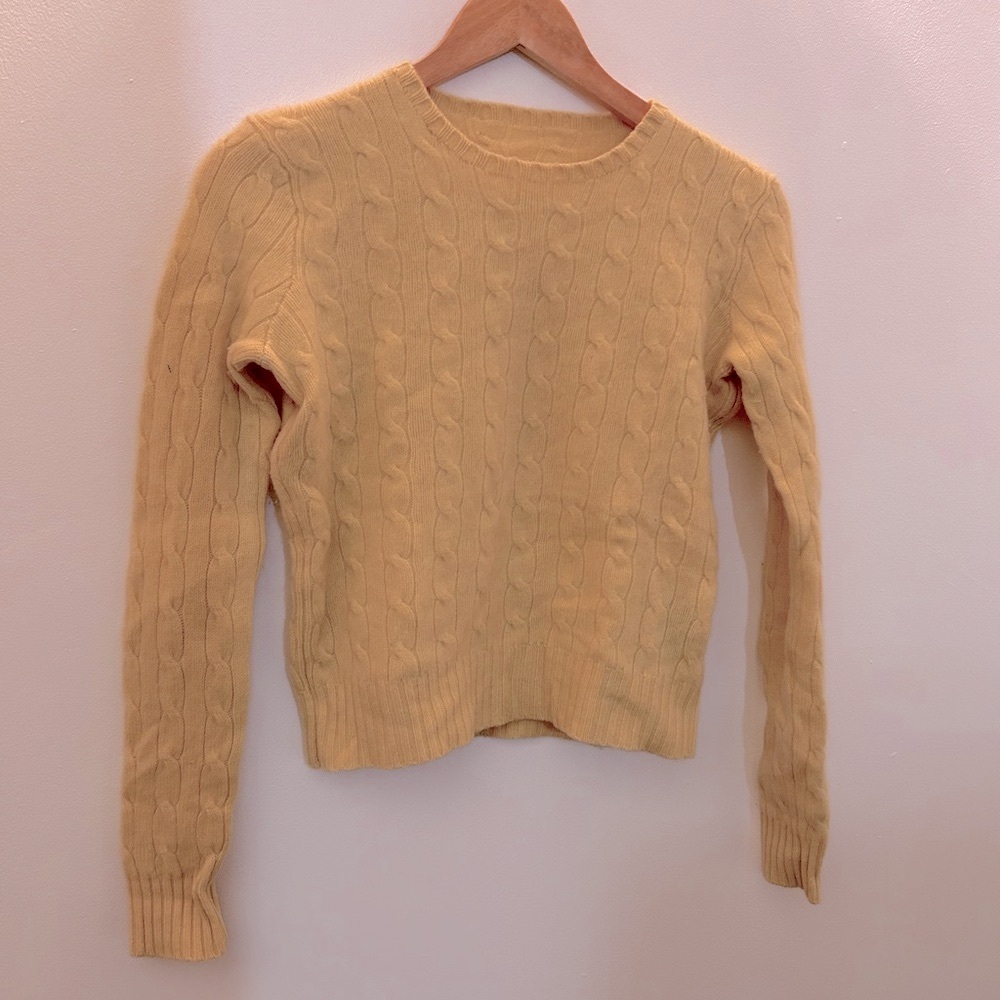 100% Cashmere Soft Yellow Small Sweater